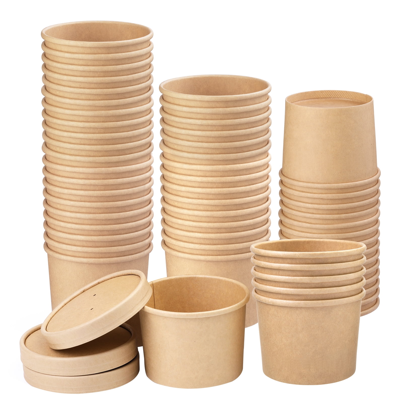 Jupean 12 oz Paper Soup Cups,Disposable Paper Food Containers with