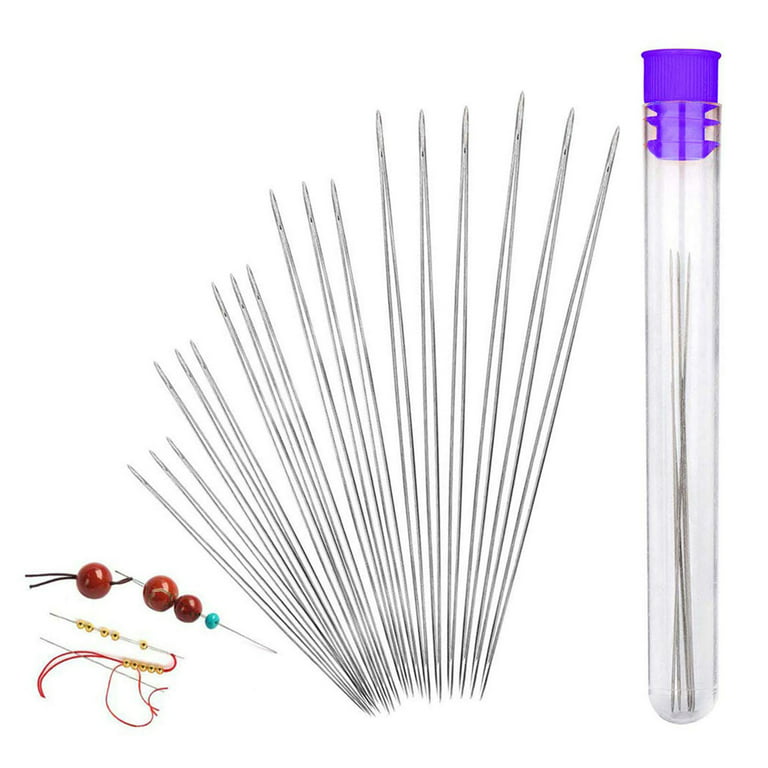 Jupean 18 Pieces Beading Needles Set with Needle Bottle for Jewelry Making  
