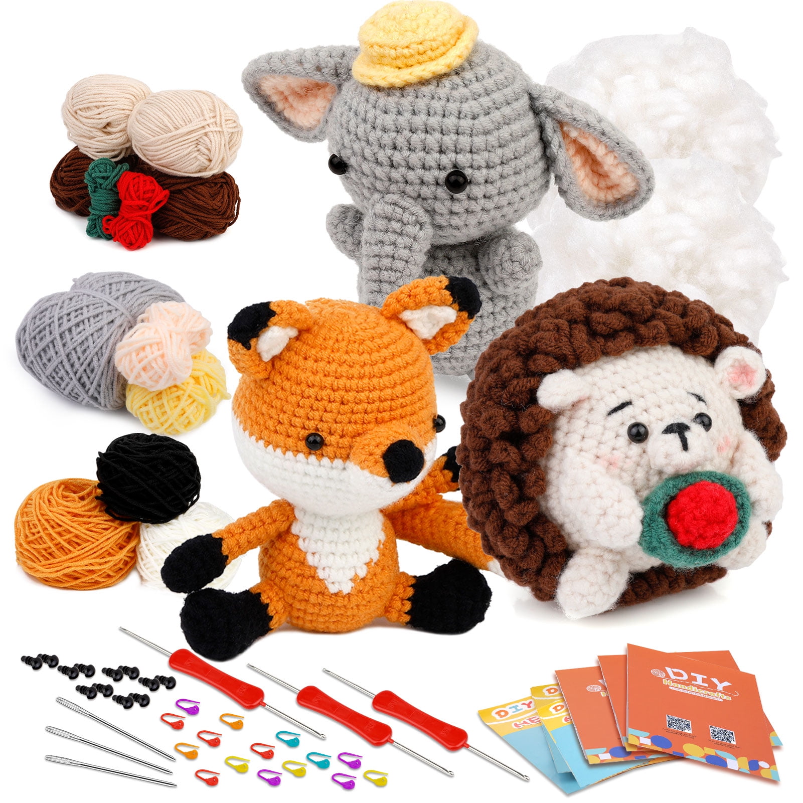 JNENERY Crochet Kit for Beginners, DIY Crochet Animal Kit, Cute