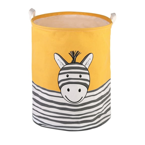 Jupean Laundry Basket, Collapsible Fabric Laundry Bag, Foldable Laundry Hamper, Folding Washing Bin, Round Laundry Basket With Handles