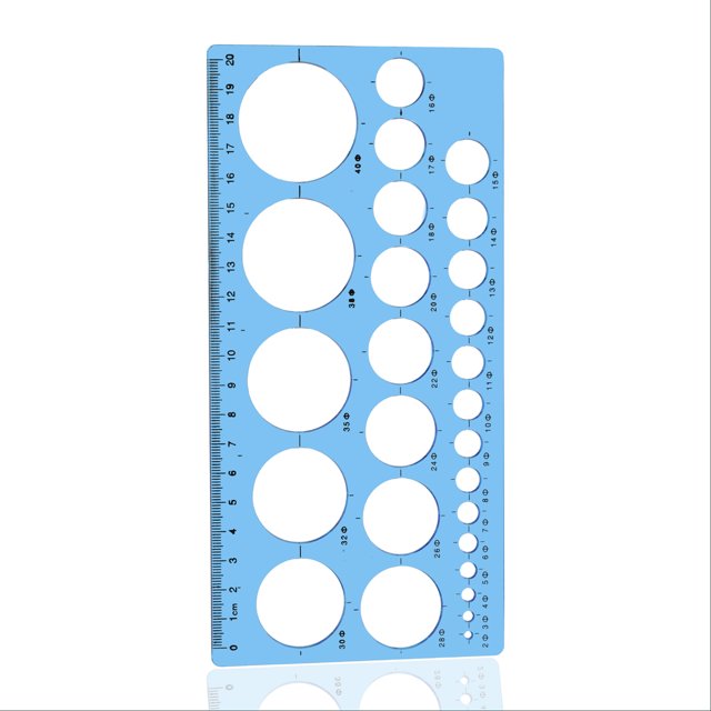Jupean Ruler, Blue Ruler, Geometry Ruler, Circle Templates Measuring