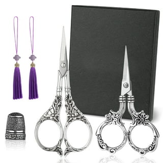 Creechwa Purple Red Acrylic Scissors, Stainless Steel Craft
