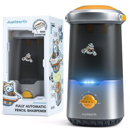 Jupitearth Black Office Supplies/Pencils & Pencil Electric Pencil Sharpeners,Hands-Free,Auto in & Out Spaceship for Home and Office