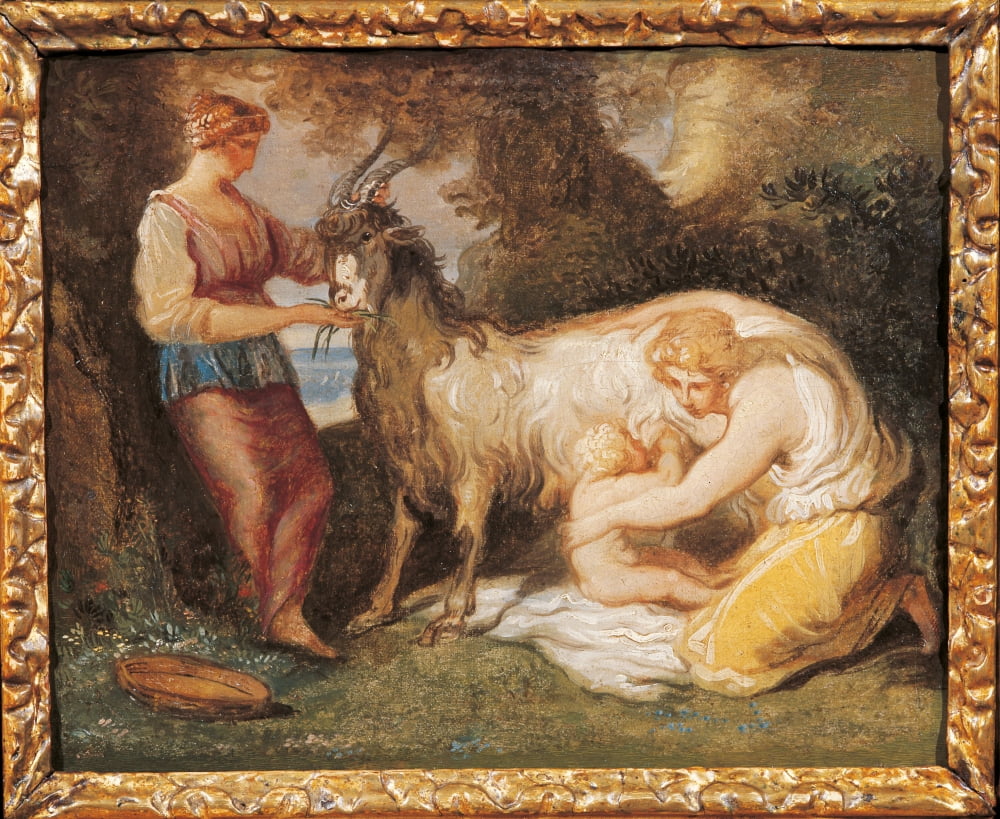 Jupiter Fed By The Goat Amalthea Canvas Art - (36 x 24)