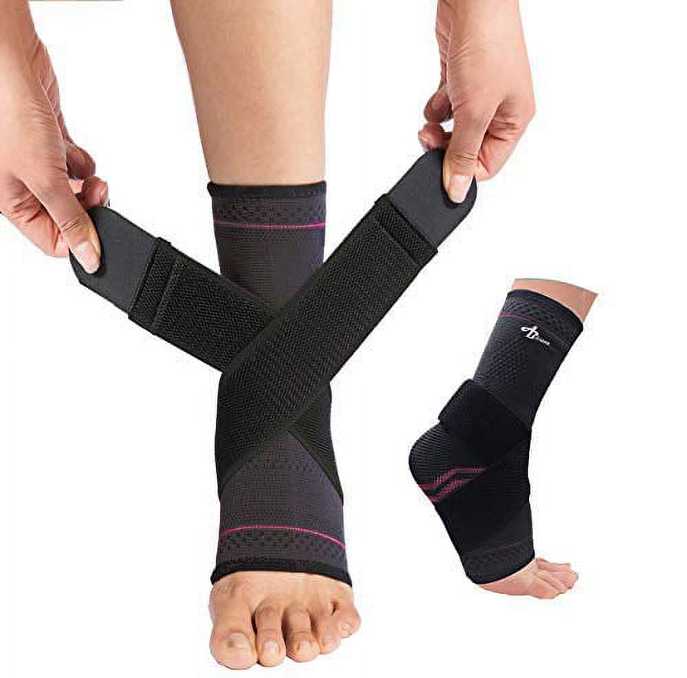 Jupiter Foot Sleeve (Pair) with Compression Wrap, Ankle Brace For Arch