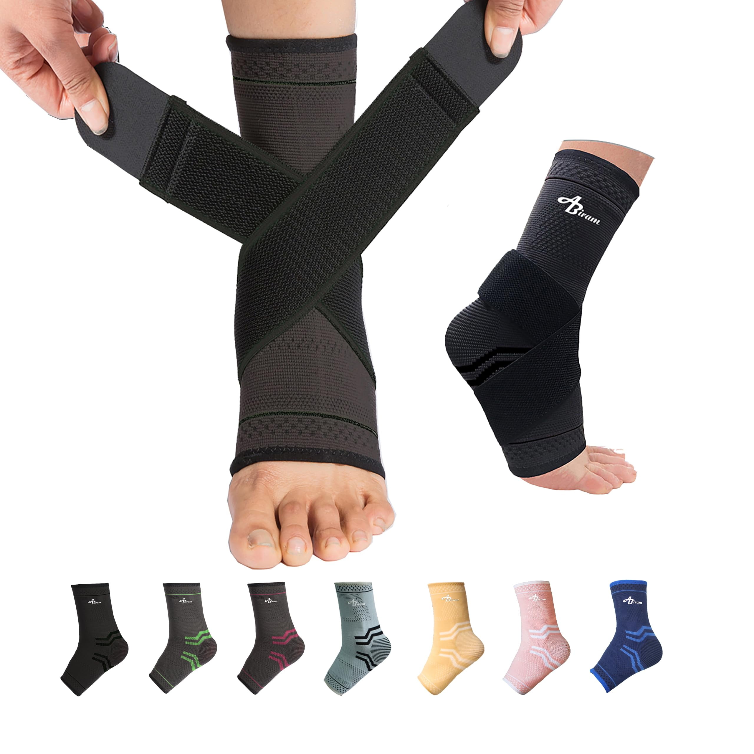 Jupiter Foot Sleeve (Pair) with Compression Wrap, Ankle Brace For Arch