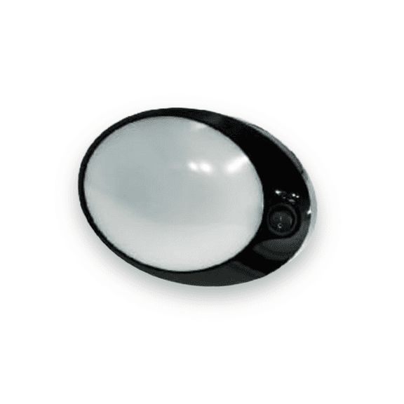 Jupiter Lighting 12V LED RV Ceiling Dome Light with Switch, Neutral White 4200K, Single Pancake Light with Frosted Lens and Black Base, Interior Light for Trailer, Camper, Motorhome, Boat (07-003NWB)