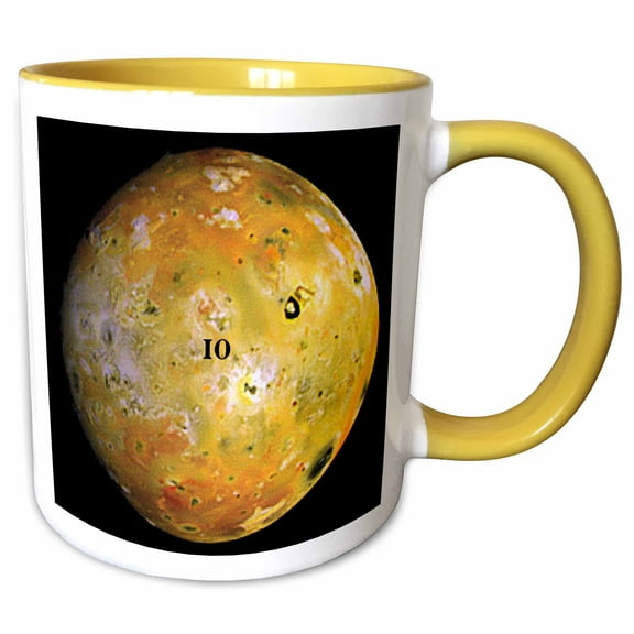 3drose, Jupiter Moon Io, 11oz Two-tone Yellow Mug