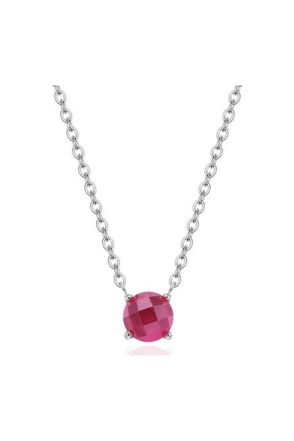 Natural Red Corundum Necklace Silver Plated, Fashion Jewelry