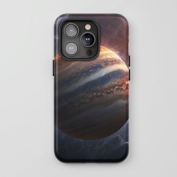 Tough 2 Layer Shockproof Protective Case Compatible with iPhone 17, Jupiter Planet Space Galaxy Cosmic Design