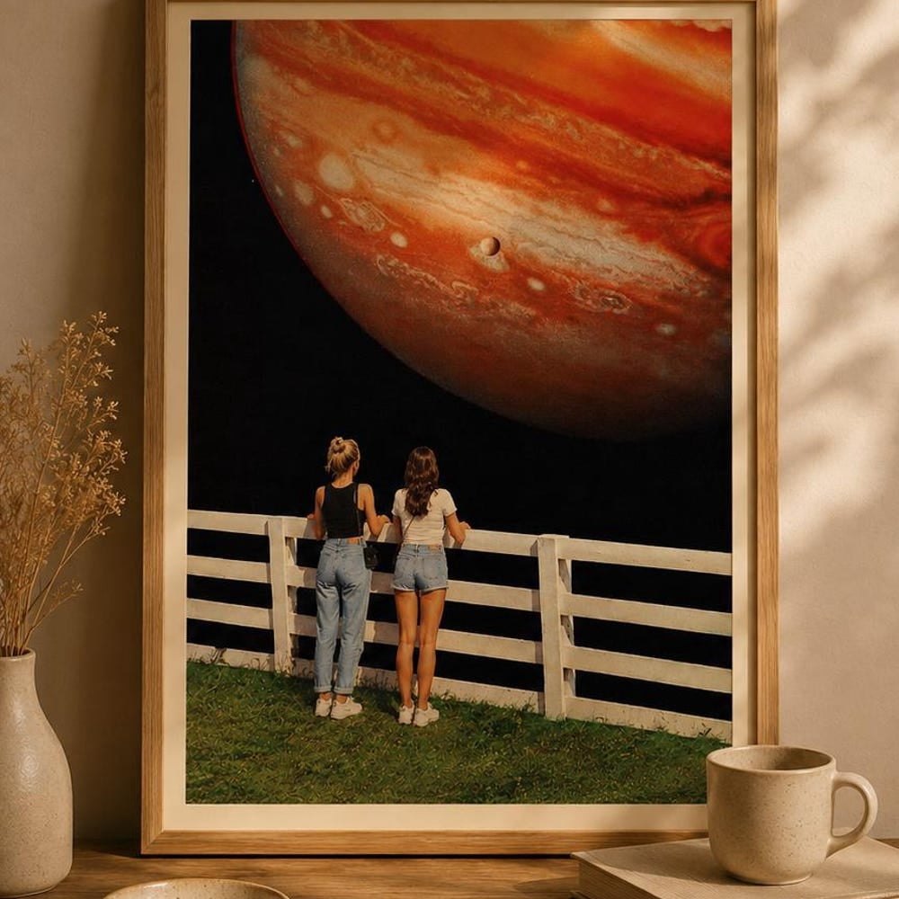 Jupiter Poster, Two Girls, Celestial View - Walmart.com