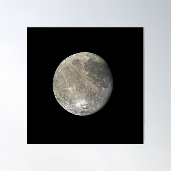 Jupiter'S Moon Ganymede Poster Wall Art, Modern Wall Decor, 16x16 UNFRAMED