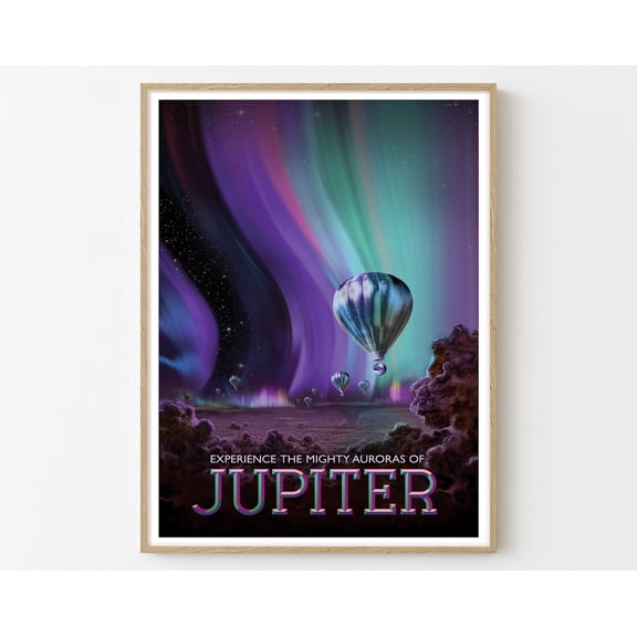 Jupiter Space Travel Poster Print | Planet Wall Art | Home Decor, 16x24 UNFRAMED