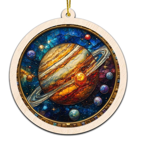 Jupiter Stained Glass Suncatcher Ornament Ornament Gift for Family, Friends, Men & Women, Christmas 2025 Keepsake