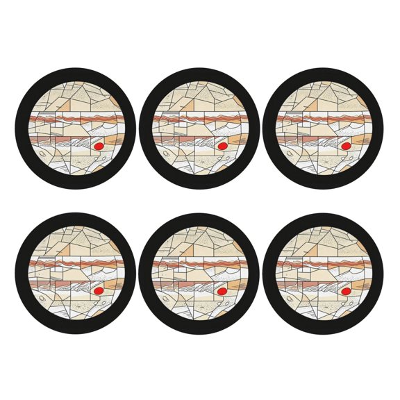 Jupiter Storm Leather Coasters for Drinks Perfect for Living Room, Kitchen, or Outdoor Use Set of 6 Round Shape
