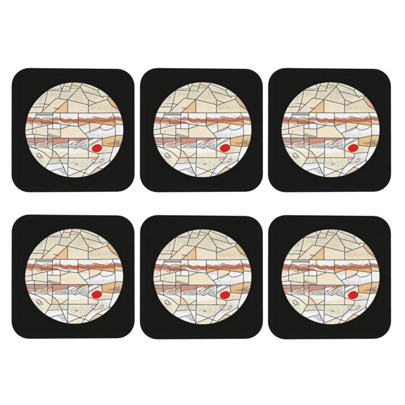 Jupiter Storm Leather Coasters for Drinks Perfect for Living Room, Kitchen, or Outdoor Use Set of 6 Square
