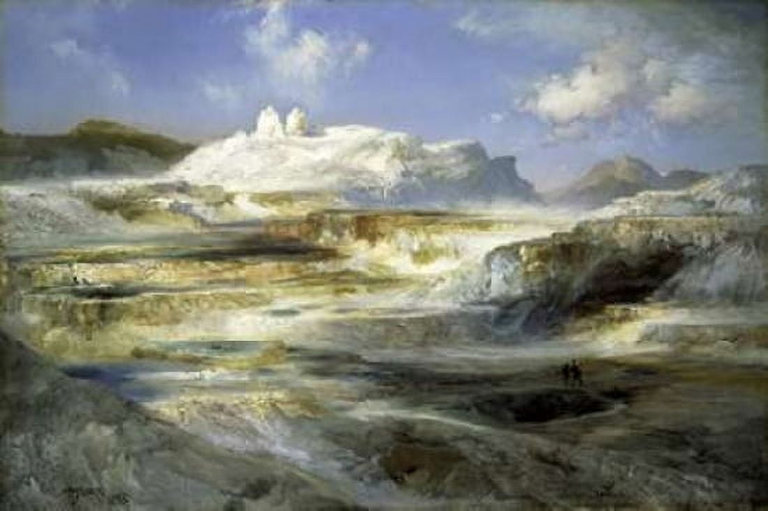 Jupiter Terrace Yellowstone Canvas Art - Thomas Moran (12 x 18)