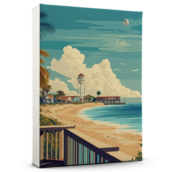 Jupiter Vintage Travel Canvass, Florida Canvas Wall Art, Jupiter Canvas Wall Art, Florida Wall Art Picture Print Decor - 105AZ671