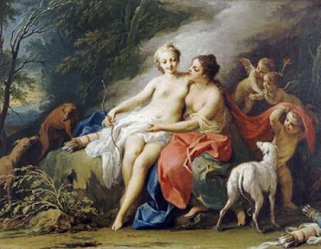 Jupiter and Callisto Canvas Art - Jacopo Amigoni (22 x 28)