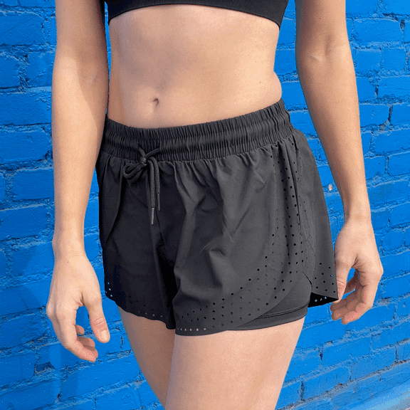 Arielle Athletic Shorts with Built-In Compression Liner for Working Out, Yoga and Running