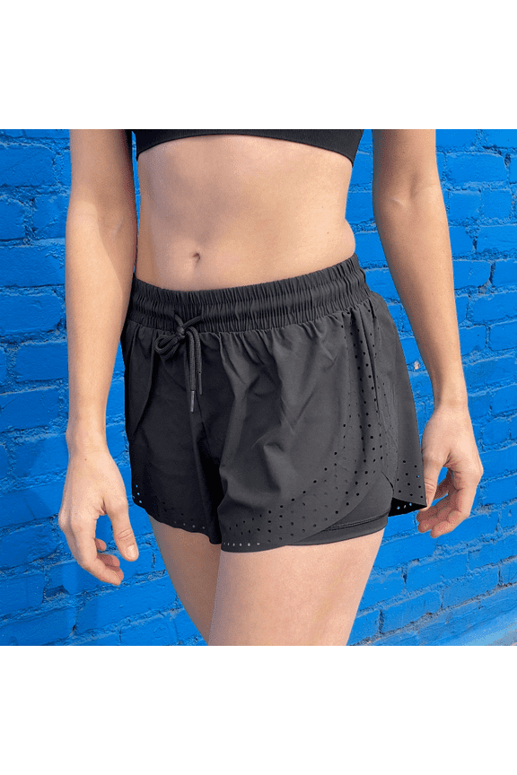 Arielle Athletic Shorts with Built-In Compression Liner for Working Out, Yoga and Running