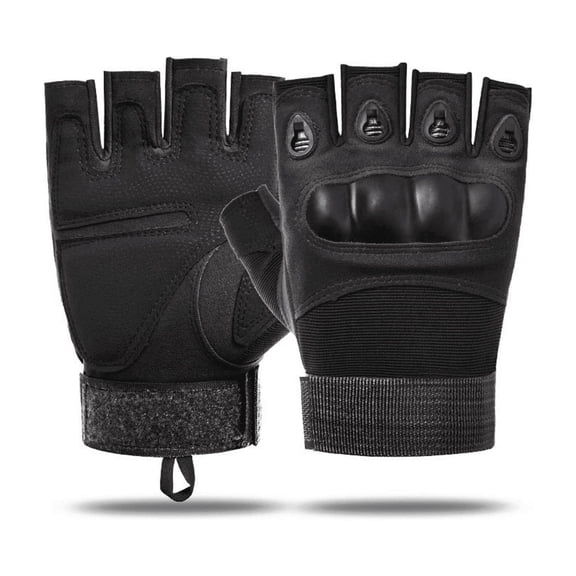 JupiterGear Unisex Fingerless Airsoft Gloves for Outdoor Sports Black Medium