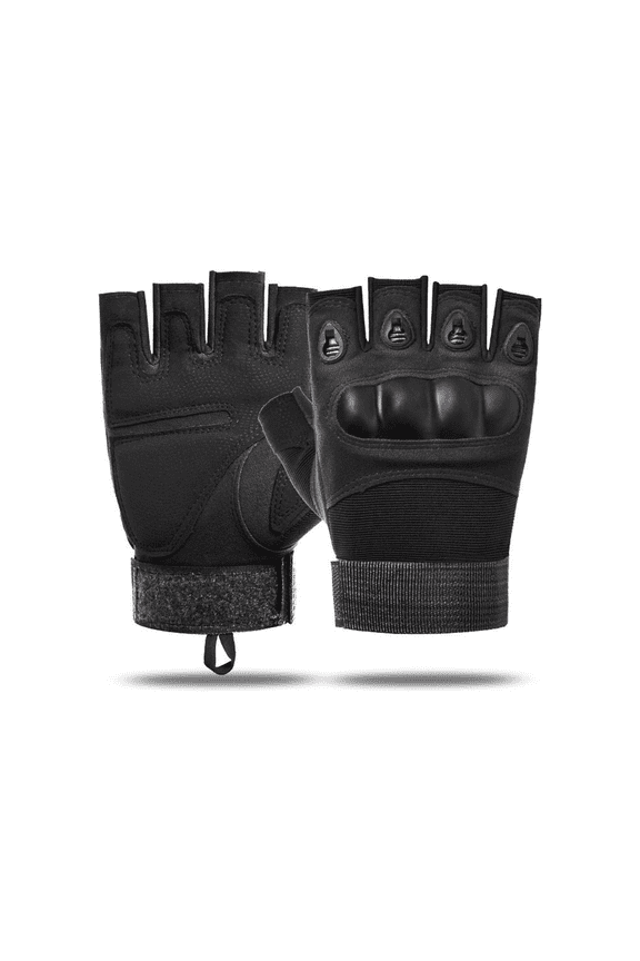 Unisex Fingerless Airsoft Gloves for Outdoor Sports Black X-Large