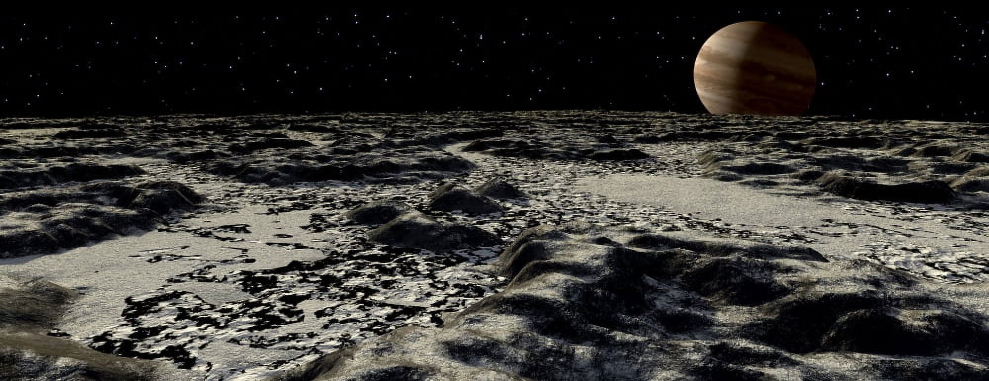 Jupiters moon Europa covered by a thick crust of ice Canvas Art - Ron MillerStocktrek Images (45 x 18)