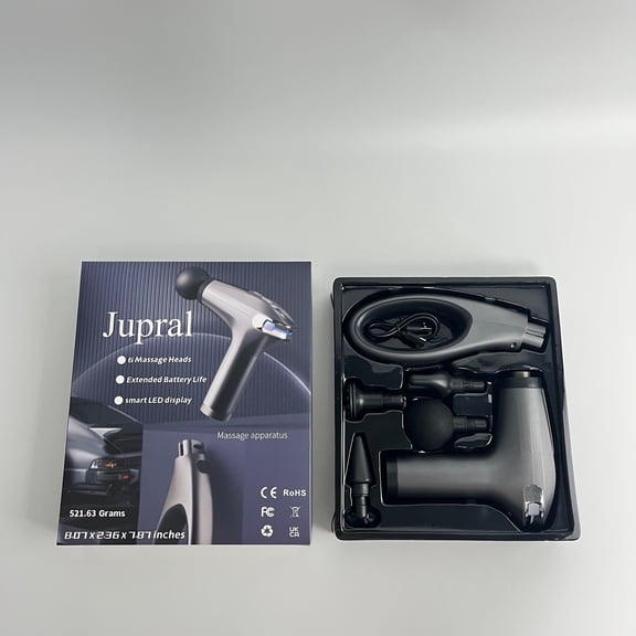 Jupral Massage apparatus,Massage Gun, Muscle Therapy Gun for Athletes, Deep Tissue Percussion Body Muscle Massager with 30 Adjustable Speeds, 6 Types of Massage Heads