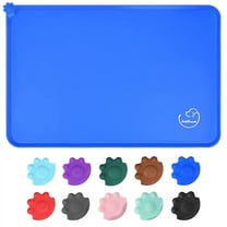Silicone Waterproof Dog Cat Pet Feeding Mats, Non Slip, Easy Clean Pet Dog Cat Bowl Mats Placemat 18.5" x 11.5"Navy Blue
