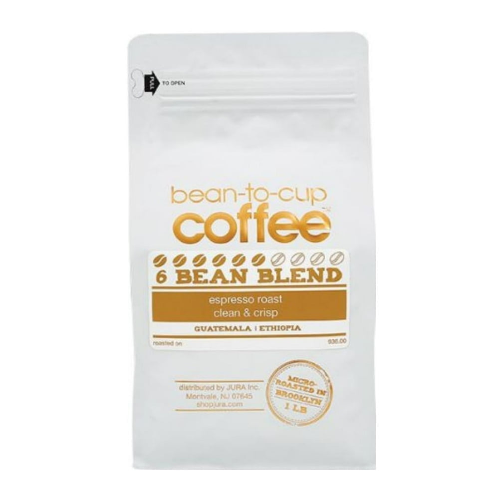 Jura 6 Bean Blend Bean-to-Cup Medium Roasted Coffee for Americanos and Iced Coffee Specialties with Guatemala Antigua and Ethiopia Yirgacheffe Beans (1 lb)
