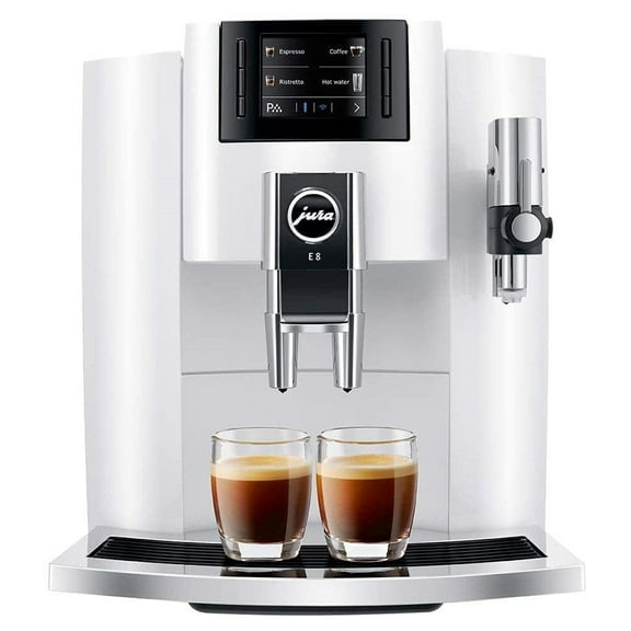 Jura E8 Automatic Espresso Machine | Piano White