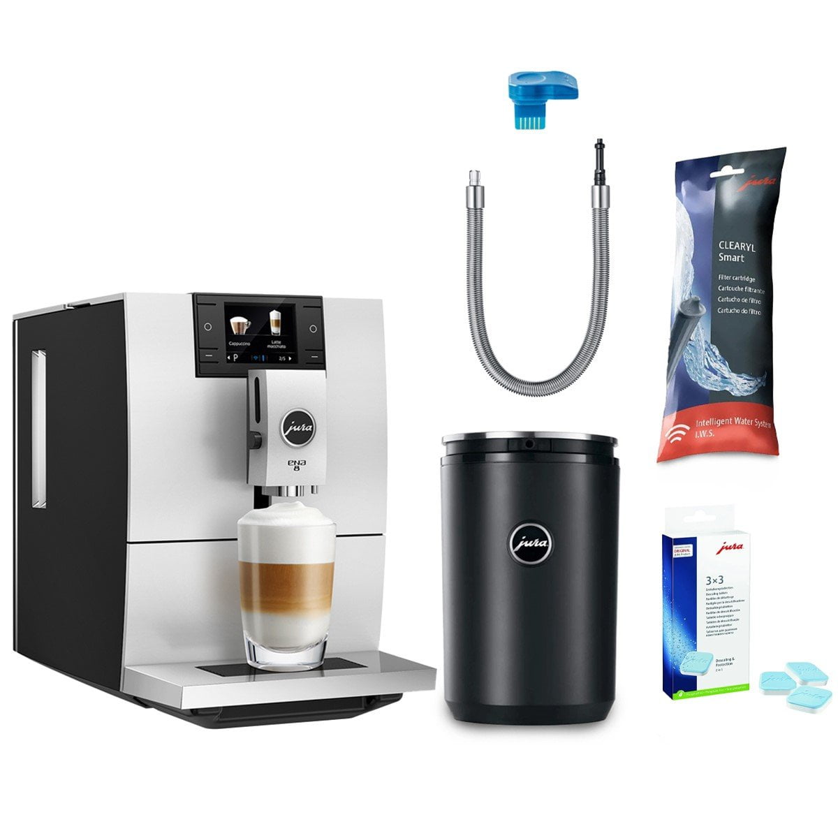 Jura ENA 8 Automatic Coffee & Espresso Machine with Touch Screen |  Metropolitan Black + Smart Connect + Milk Cooler + Replacement Water Filter  & Descaling Tabs - Walmart.com