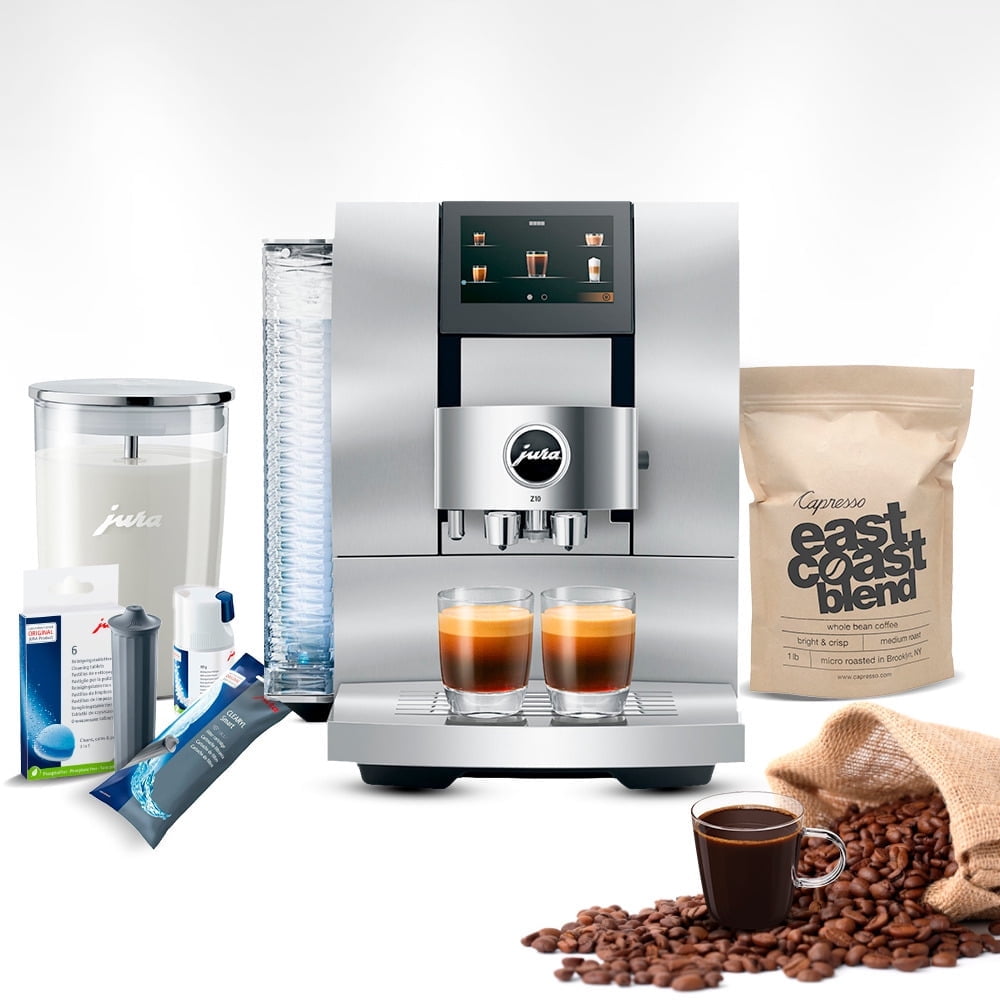 Jura Z10 Coffee (Aluminum White) Bundle with Blend Whole Bean