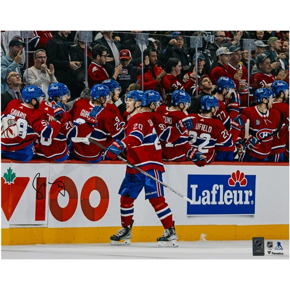 Juraj Slafkovsky Montreal Canadians Autographed 16" x 20" Red Jersey Celebrating Photograph - Fanatics Authentic Certified