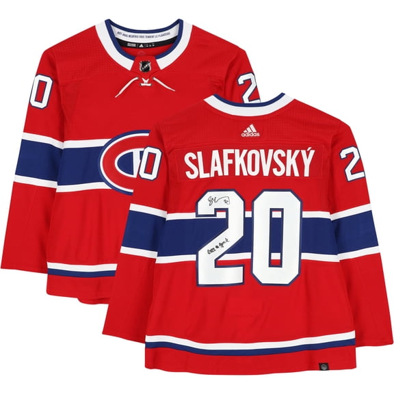 Juraj Slafkovsky Montreal Canadiens Autographed Red Adidas Authentic Jersey with "2022 #1 Pick" Inscription - Fanatics Authentic Certified