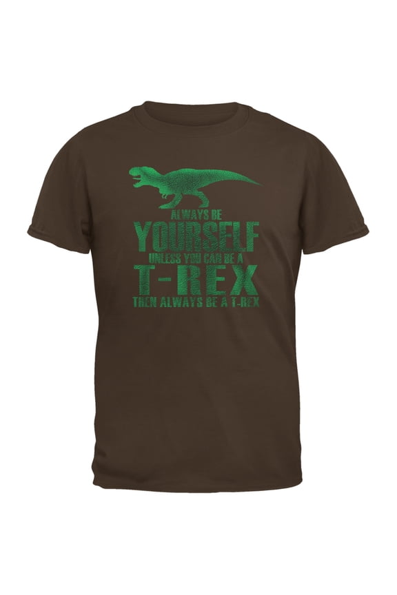 Jurassic - Always Be Yourself T-Rex Brown Youth T-Shirt - X-Large(18)