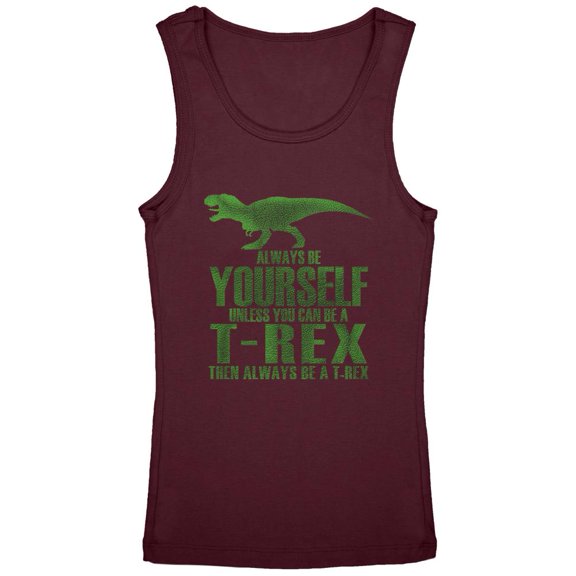 Jurassic Always Be Yourself T-Rex Youth Girls Tank Top Burgundy YLG