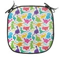 thumbnail image 1 of Jurassic Chair Seating Cushion, Dinosaur Archaeological Historical Monster Wild Creature Cartoon Print, Soft Seat Pads for Office with Anti-slip Backing, 16"x16", Multicolor, by Ambesonne, 1 of 6