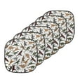 thumbnail image 1 of Jurassic Chair Seating Cushion Set of 6, Pattern Dinosaurs Enormous Museum History Cartoony Illustration, Seat Pads for Office with Anti-slip Backing, 16"x16", Dark Orange Burgundy, by Ambesonne, 1 of 6