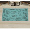 thumbnail image 1 of Jurassic Decorative Rug, Arrangement of Various Dinosaurs Illustrations Skeleton Biology Historic, Quality Carpet for Bedroom Dorm and Living Room, 6 Sizes, Cadet Blue, by Ambesonne, 1 of 1