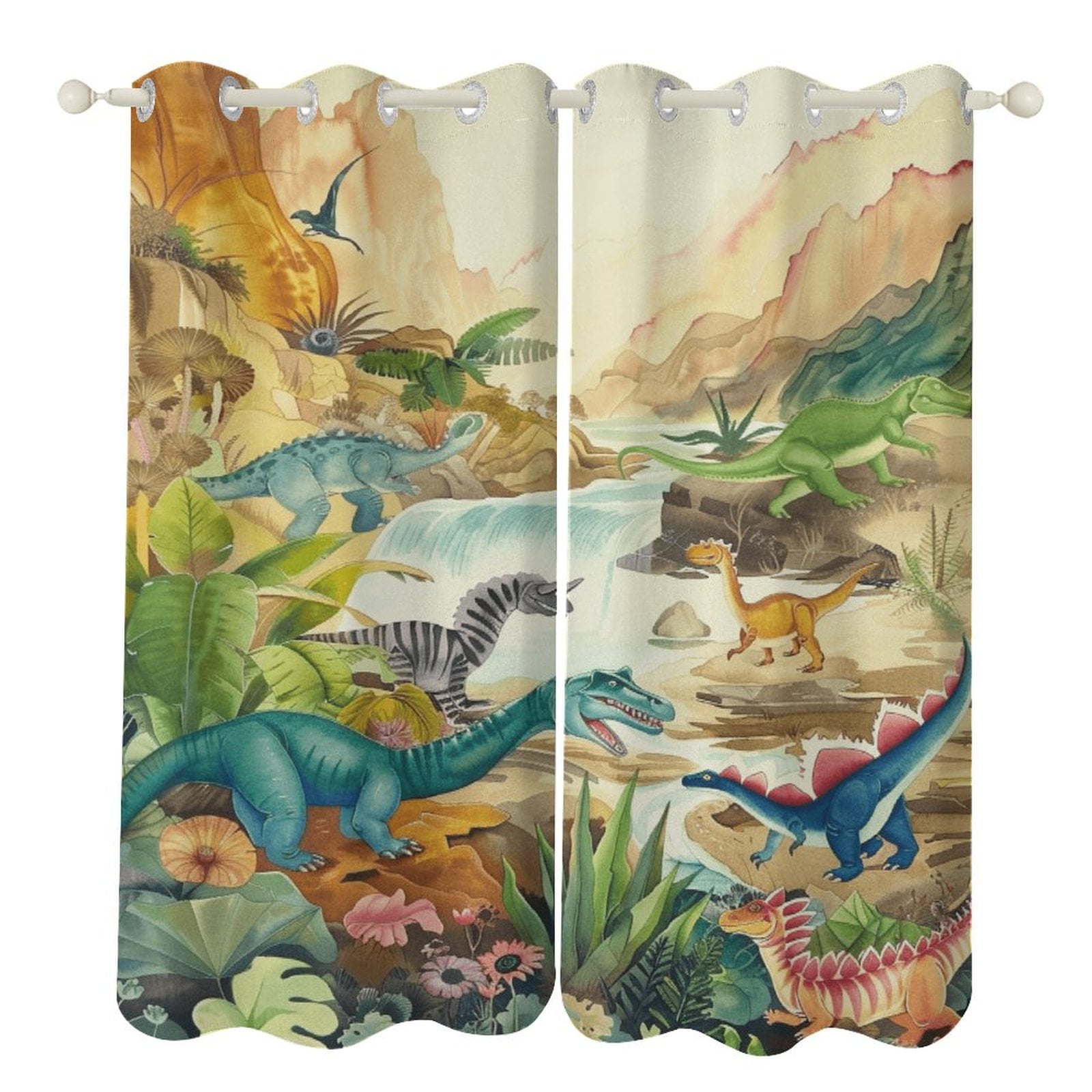 Jurassic Dinosaur Blackout Curtains for Bedroom Curtains Insulated Room Darkening Window Drapes for Living Room