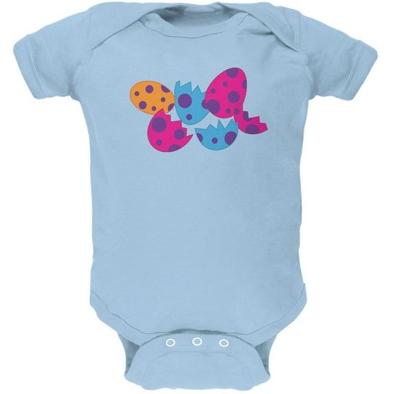 Jurassic Dinosaur Dino Eggs Light Blue Soft Baby One Piece - 6 month