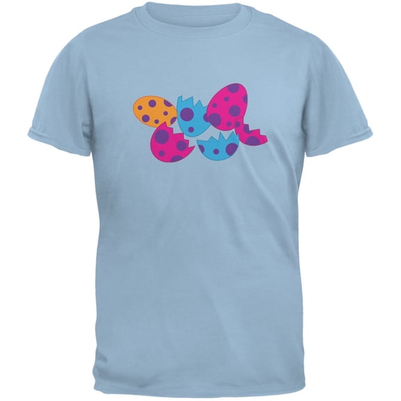 Jurassic Dinosaur Dino Eggs Light Blue Youth T-Shirt - Large(14/16)
