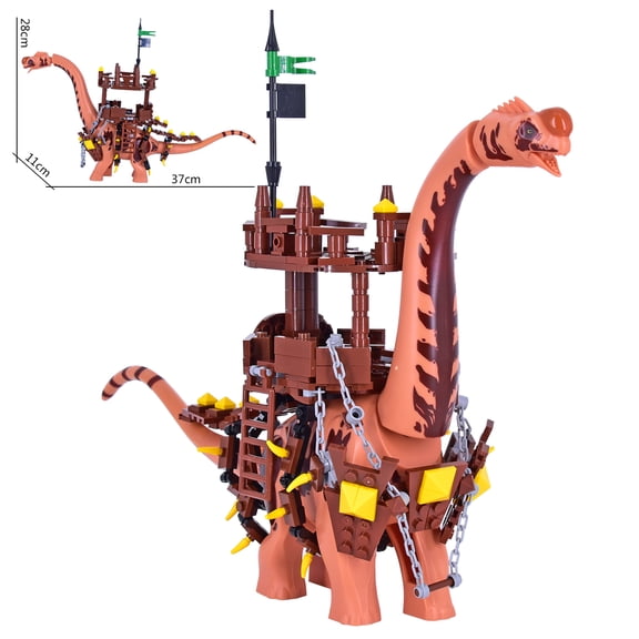 Jurassic Dinosaur Rescue Adventure Building Set with Movable T-Rex Figure Sturdy Tree House & Rescue Truck Model Building Blocks