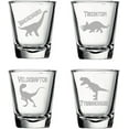 thumbnail image 1 of Jurassic Dinosaur Shot Glasses Set of 4: Engraved Dinosaur Birthday, Dinosaur Gifts, Dino Gift, T-Rex Shot, Dinosaur Glass Housewarming Gift, 1 of 5