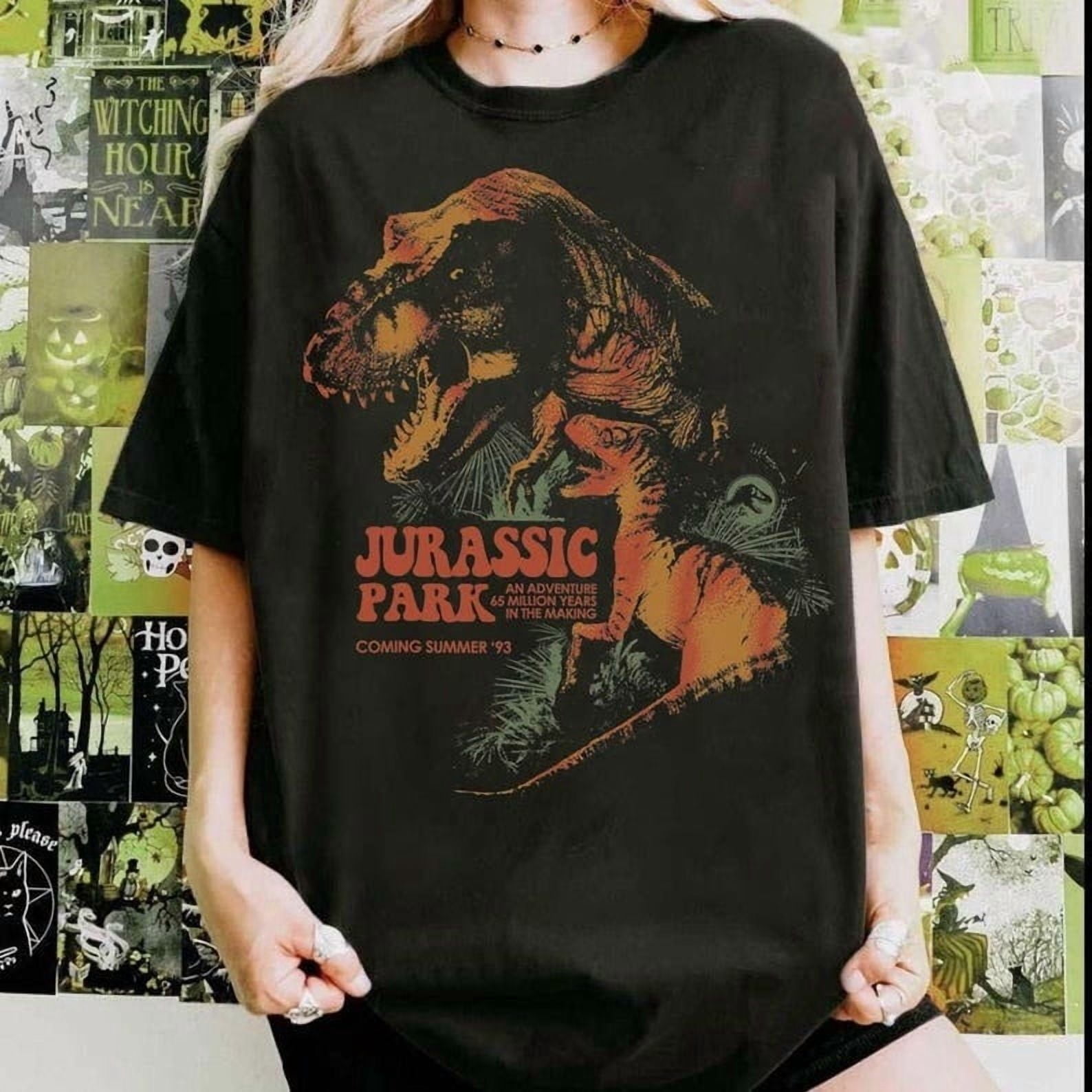 Jurassic Dinosaur T-Shirt - Vintage T-Rex and Raptor Graphic Tee 