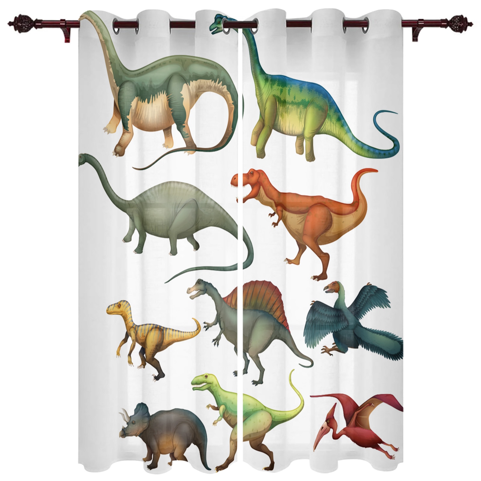 Jurassic Dinosaur Window Curtain Home Bedroom Decor Curtains for Living