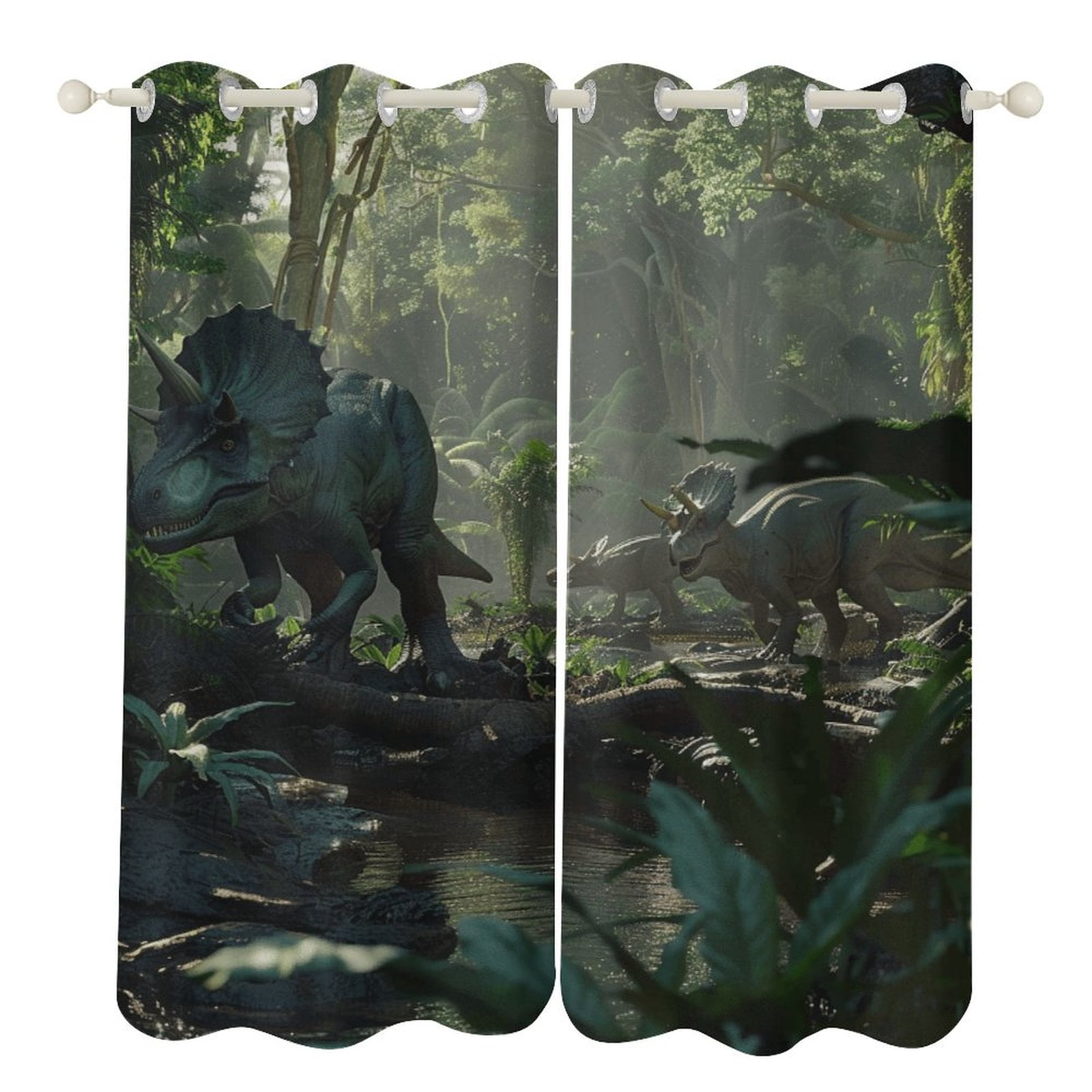Jurassic Dinosaur Window Curtain Panels Grommet Blackout Curtains Blackout Curtains for Living Room