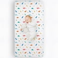 thumbnail image 1 of Jurassic Dinosaurs 100% Cotton Flannel Fitted Crib Sheet, 1 of 7